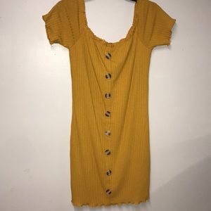 Off the shoulder yellow dress